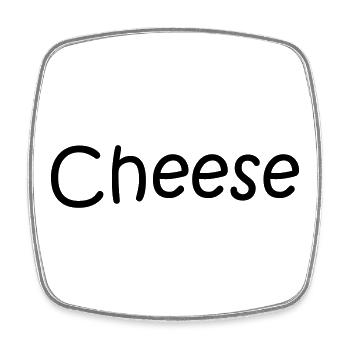 fromage - Magnet carré - blanc - Devant