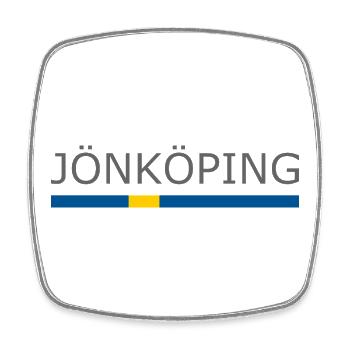 Sweden Flag - Jönköping - Sverige - Schweden - Square fridge magnet - white - Front