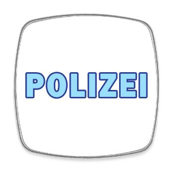 Police Block Neon Text - Square fridge magnet - white - Front