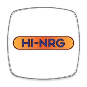Hi-NRG Retro Neon Text - Viereckiger Kühlschrankmagnet - Weiß - Vorne