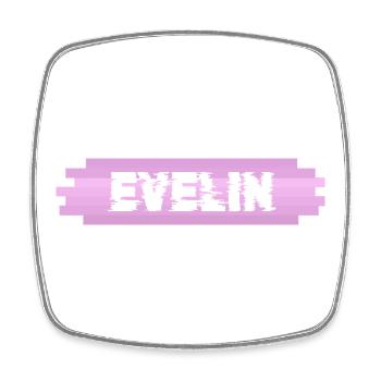 Geschenk für Evelin - Viereckiger Kühlschrankmagnet - Weiß - Vorne