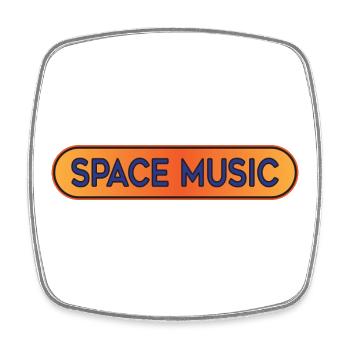 Space Music Ambient Festival Chillout-Vibes - Viereckiger Kühlschrankmagnet - Weiß - Vorne