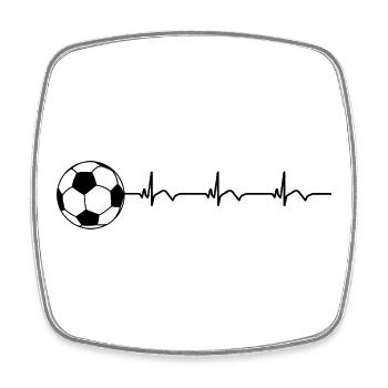 Fußball Fussball Fußballer EKG Herzschlag - Viereckiger Kühlschrankmagnet - Weiß - Vorne