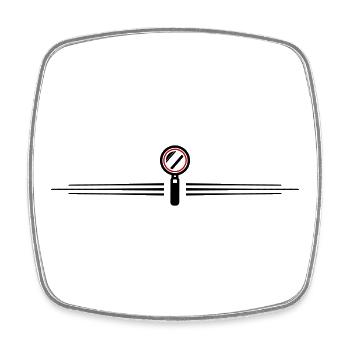 Magnifying glass icon line - Square fridge magnet - white - Front