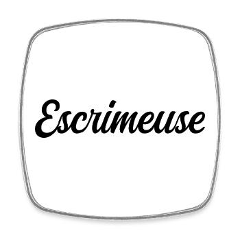 Escrimeuse  - Magnet carré - blanc - Devant