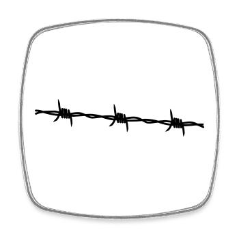 Barbed Wire Motif – Freedom & Defense in Politics - Square fridge magnet - white - Front