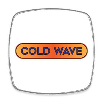 Cold Wave Neon Gradient - Square fridge magnet - white - Front