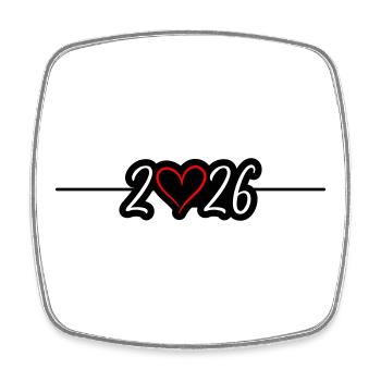 2026 Heart - Square fridge magnet - white - Front