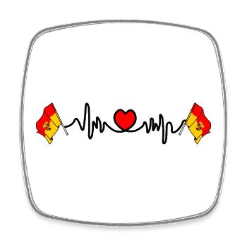 Burgenland Heartbeat Love for Austria - Square fridge magnet - white - Front