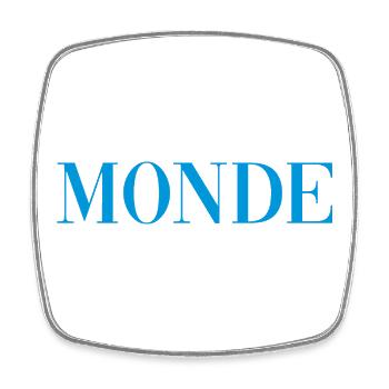 Monde - Viereckiger Kühlschrankmagnet - Weiß - Vorne