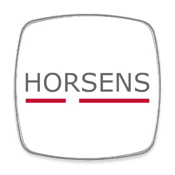 Horsens - Drapeau du Danemark - Danemark - Scandinavie - Magnet carré - blanc - Devant