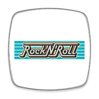 Rock 'N' Roll Retro Typography Logo - Square fridge magnet - white - Front