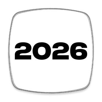 Cadeau Vintage 2026 - Magnet carré - blanc - Devant