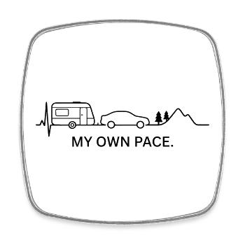 MY OWN PACE. (Caravan - ECG - color customizable) - Square fridge magnet - white - Front