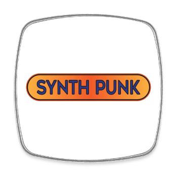 Synth Punk Crest - Viereckiger Kühlschrankmagnet - Weiß - Vorne