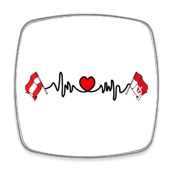 Wien Flags with Heartbeat - Square fridge magnet - white - Front