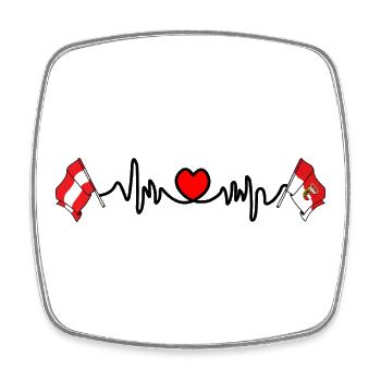 Salzburg Flag Heartbeat - Square fridge magnet - white - Front