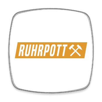 Ruhrpott - Ruhr Pott - Zeche - Zollverein - NRW - Viereckiger Kühlschrankmagnet - Weiß - Vorne