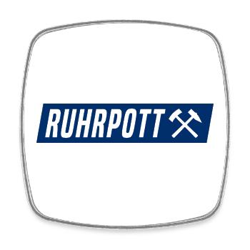 Ruhrpott - Ruhr Pott - Zeche - Zollverein - NRW - Viereckiger Kühlschrankmagnet - Weiß - Vorne