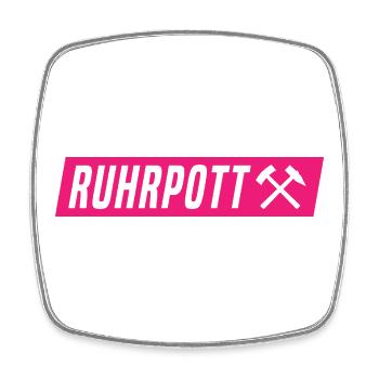 Ruhrpott - Ruhr Pott - Zeche - Zollverein - NRW - Viereckiger Kühlschrankmagnet - Weiß - Vorne