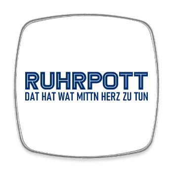 Ruhrpott - Dat hat wat mittn Herz zu tun - Zeche - Viereckiger Kühlschrankmagnet - Weiß - Vorne