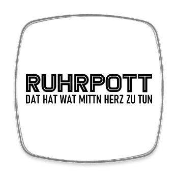 Ruhrpott - Dat hat wat mittn Herz zu tun - Zeche - Viereckiger Kühlschrankmagnet - Weiß - Vorne