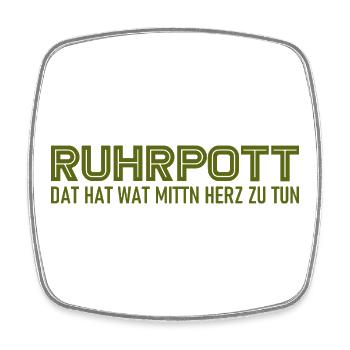 Ruhrpott - Dat hat wat mittn Herz zu tun - Zeche - Viereckiger Kühlschrankmagnet - Weiß - Vorne
