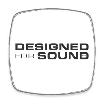 Designed For Sound - Square fridge magnet - white - Front