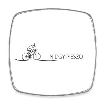 Radfahrer-Silhouette NIDGY Pieszo FAhrrad Geschenk - Viereckiger Kühlschrankmagnet - Weiß - Vorne