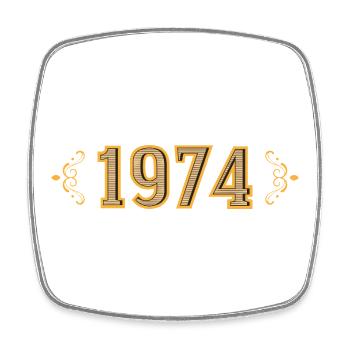 Legend since 1974 retro 1974 - Square fridge magnet - white - Front