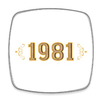 Legende seit 1981 Retro 1981 - Viereckiger Kühlschrankmagnet - Weiß - Vorne