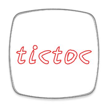 Tictoc - Magnet carré - blanc - Devant