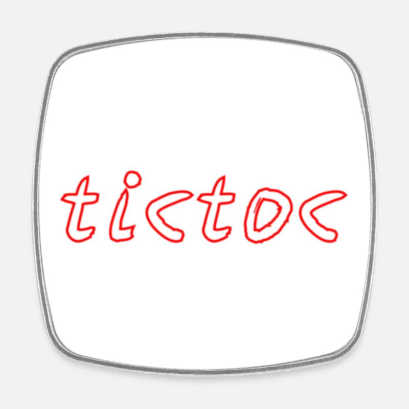 Tictoc - Magnet carré - blanc