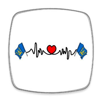 Herzschlag der Suffolk-Flagge - Viereckiger Kühlschrankmagnet - Weiß - Vorne