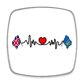 Suffolk & Great Britain Heartbeat - Viereckiger Kühlschrankmagnet - Weiß - Vorne