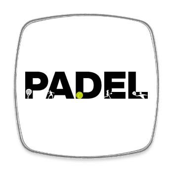 PADEL Icons – Court Addiction! Smash it - Viereckiger Kühlschrankmagnet - Weiß - Vorne