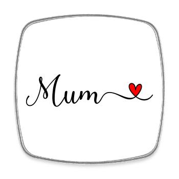 Mum - Viereckiger Kühlschrankmagnet - Weiß - Vorne