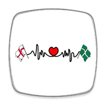 Devon & England Heartbeat - Square fridge magnet - white - Front
