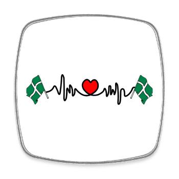 Devon Flag with Heartbeat - Square fridge magnet - white - Front