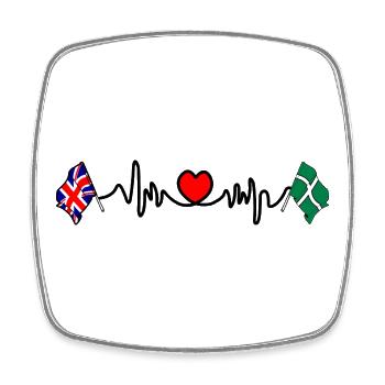 Devon & Great Britain Heartbeat - Square fridge magnet - white - Front