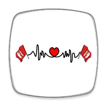 Warwickshire Heart Rate - Square fridge magnet - white - Front