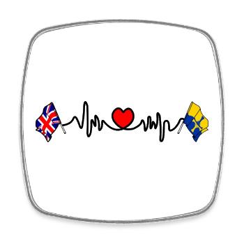 Herzfrequenz in Durham & UK - Viereckiger Kühlschrankmagnet - Weiß - Vorne