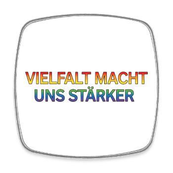 Vielfalt Macht Uns Stärker - Viereckiger Kühlschrankmagnet - Weiß - Vorne