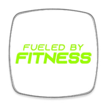 Alimenté par la forme physique - Sport - Salle de sport - Athlétisme - Magnet carré - blanc - Devant