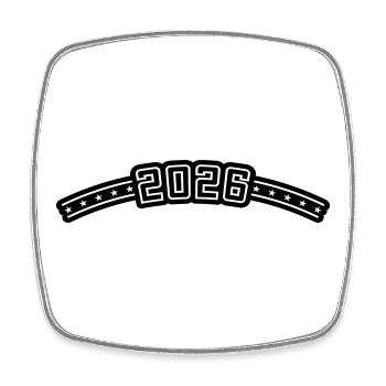 2026 Outline - Square fridge magnet - white - Front