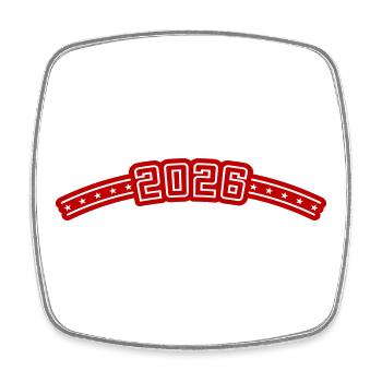 2026 Outline - Square fridge magnet - white - Front