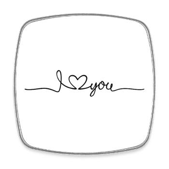 I Love you - message d'amour - Magnet carré - blanc - Devant