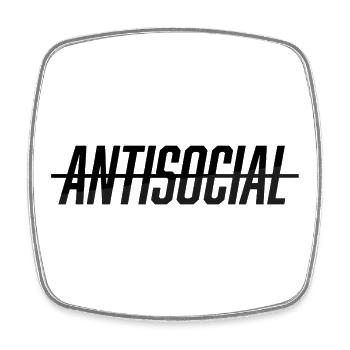 Antisocial Bold Typo Streetwear - Viereckiger Kühlschrankmagnet - Weiß - Vorne