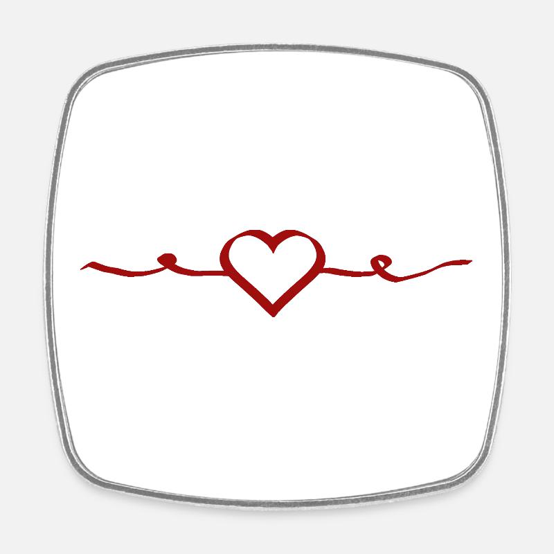 rotes herz rot Geschenk Valentinstag - Viereckiger Kühlschrankmagnet - Weiß