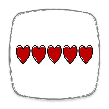 Heart Line Love - Square fridge magnet - white - Front